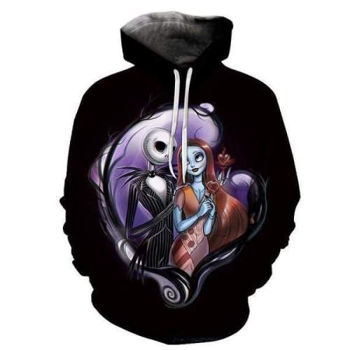 The Nightmare Before Christmas Anime Jack Sally 12 Unisex 3D Printed Hoodie Pullover Sweatshirt