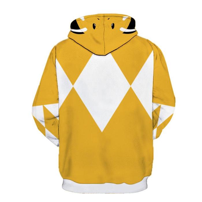 Power Rangers Game Anime Yellow Cosplay Unisex 3D Printed Hoodie Sweatshirt Pullover