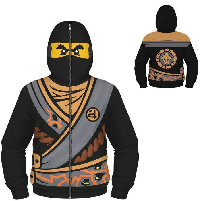 White Star Wars Soldiers Movie Boys Face Covered Cosplay Kids Sweatshirts Jacket Hoodies With Zipper For Children