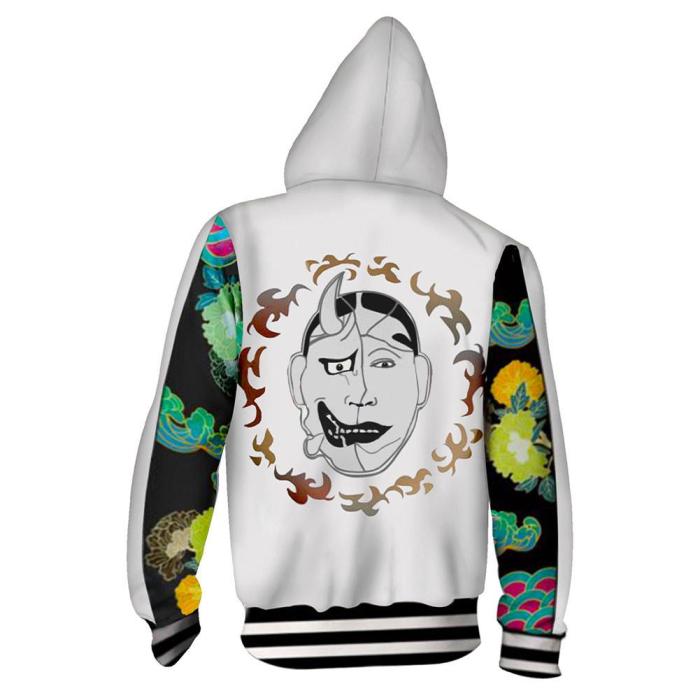 Arrival Tokyo Revengers Anime Smiley Angry White Cosplay Unisex 3D Printed Hoodie Sweatshirt Jacket With Zipper