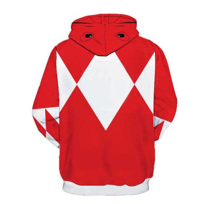Power Rangers Game Anime Red Cosplay Unisex 3D Printed Hoodie Sweatshirt Pullover