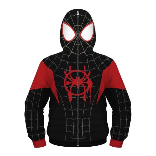 The Avengers Movie Boys Face Covered Red Spiderman Cosplay Kids Sweatshirts Jacket Hoodies With Zipper For Children