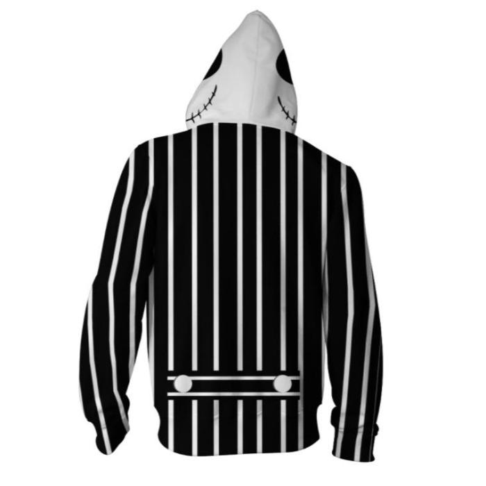 The Nightmare Before Christmas Movie Jack Sally Skellington 36 Cosplay Unisex 3D Printed Hoodie Sweatshirt Jacket With Zipper