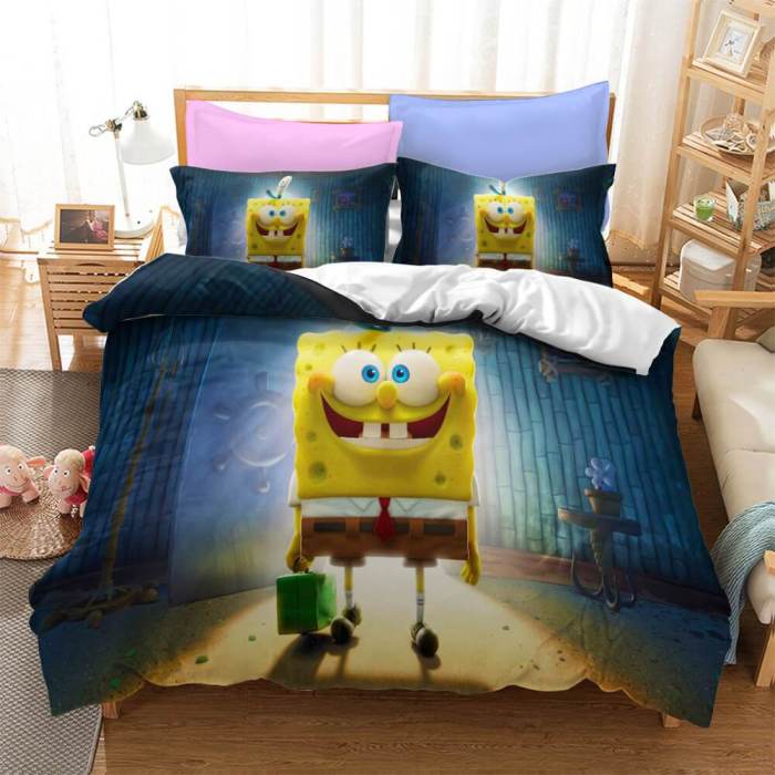 Spongebob Squarepants Bedding Set Duvet Covers Comforter Bed Sheets