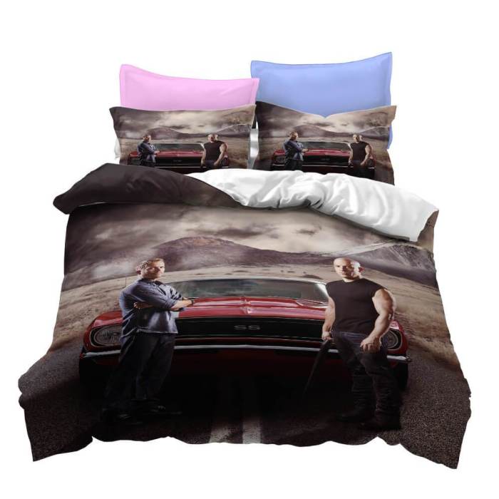 Fast & Furious Cosplay Bedding Set Duvet Covers Comforter Bed Sheets