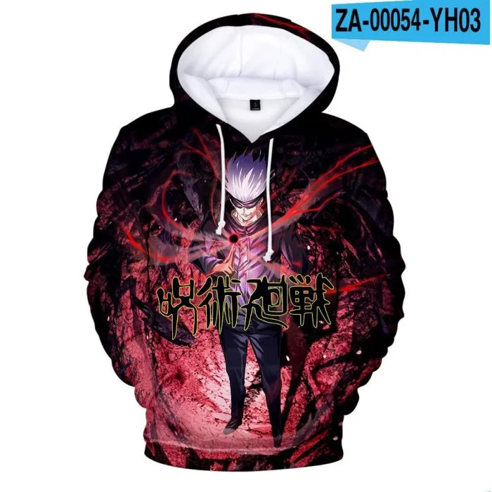 Jujutsu Kaisen Anime 3D Printed Sweatshirt Hoodie Hip Hop Pullover For Kids