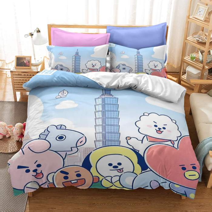 Cartoon Image Cosplay Bedding Set Duvet Covers Comforter Bed Sheets