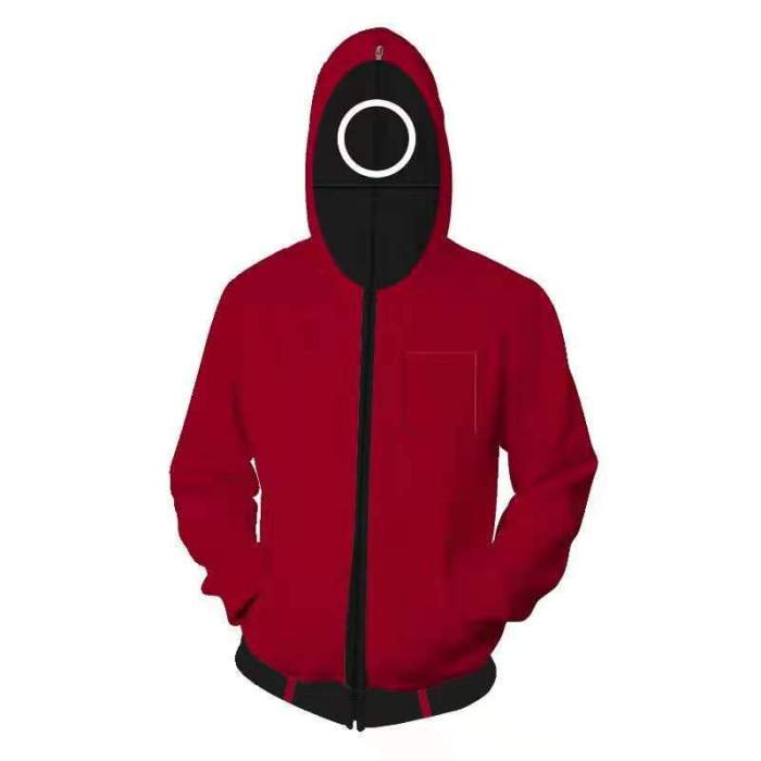 Squid Game Tv Round Six Red Manager Round 7 Cosplay Unisex 3D Printed Hoodie Sweatshirt Jacket With Zipper