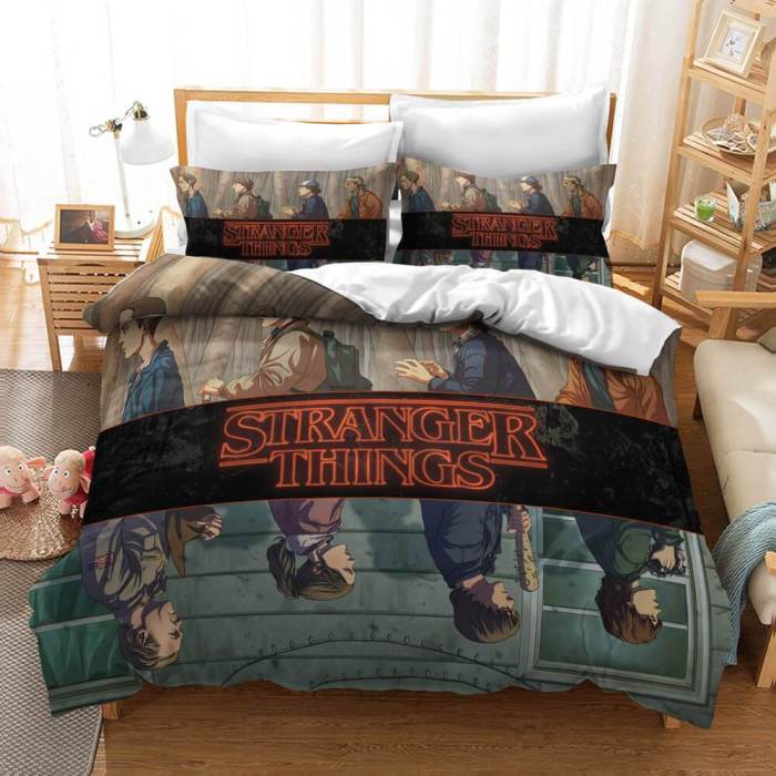 Stranger Things Bedding Set 3 Piece Duvet Covers Comforter Bed Sheets