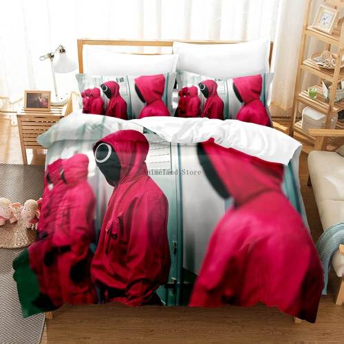 Squid Game Cosplay 3 Pcs Bedding Set Duvet Covers Comforter Bed Sheets