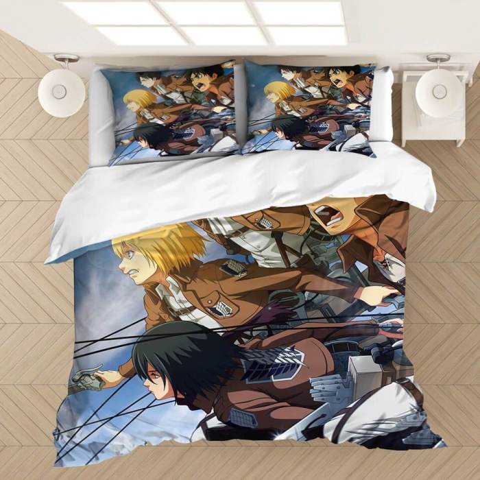 Anime Attack On Titan Bedding Set Duvet Covers Comforter Bed Sheets