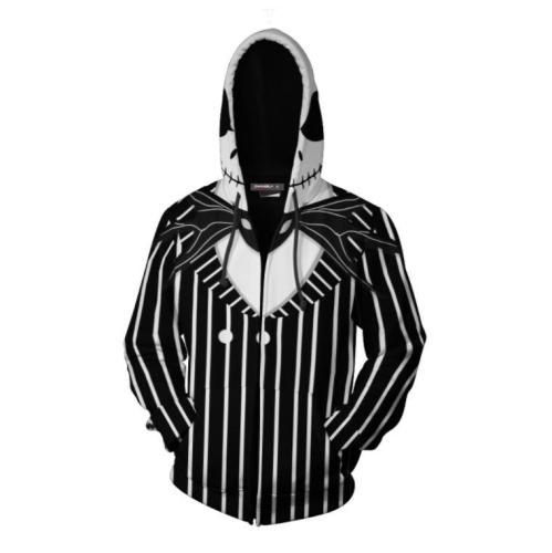 The Nightmare Before Christmas Movie Jack Sally Skellington 36 Cosplay Unisex 3D Printed Hoodie Sweatshirt Jacket With Zipper