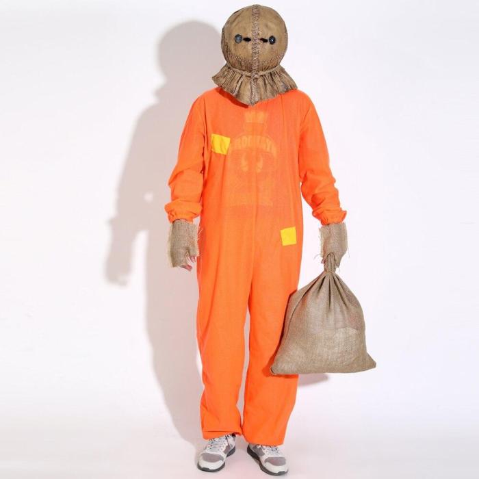 Horror Trick 'R Treat 2 Sam Cosplay Costume Mask Scary Ghost Kids Child Men Women Jumpsuit Halloween Party Costumes Props