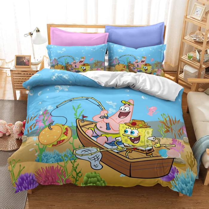 Spongebob Squarepants Bedding Set Duvet Covers Comforter Bed Sheets