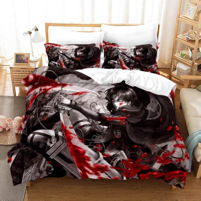 Anime Attack On Titan Bedding Set Duvet Covers Comforter Bed Sheets