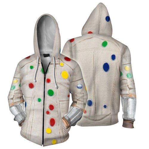 The Suicide Squad Movie Blood Sport Colorful Bot Beige Cosplay Unisex 3D Printed Hoodie Sweatshirt Jacket With Zipper