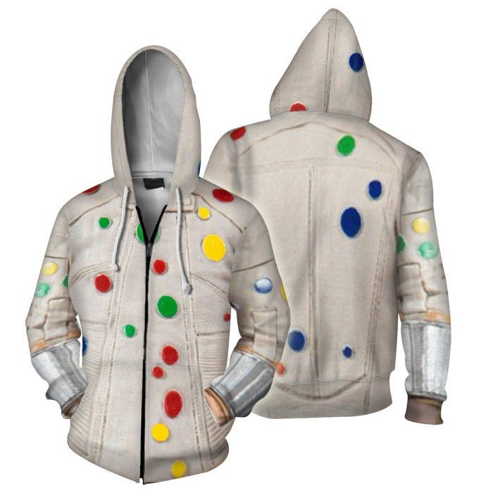 The Suicide Squad Movie Blood Sport Colorful Bot Beige Cosplay Unisex 3D Printed Hoodie Sweatshirt Jacket With Zipper