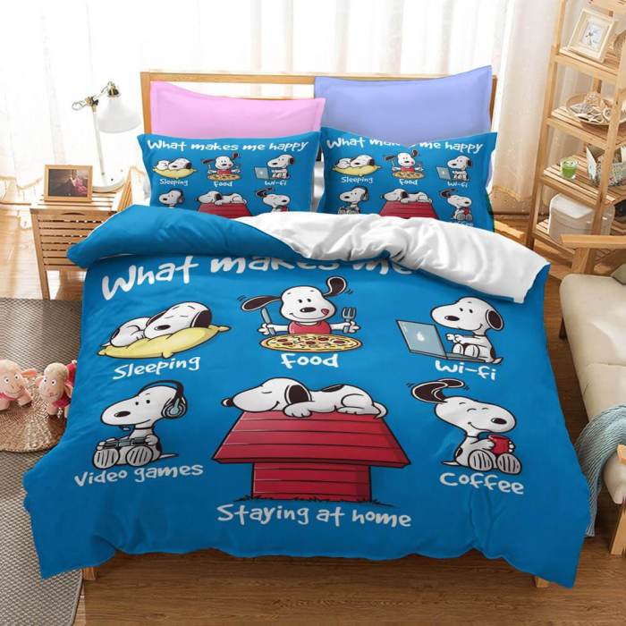 Snoopy Cartoons Cosplay Bedding Sets Duvet Covers Comforter Bed Sheets