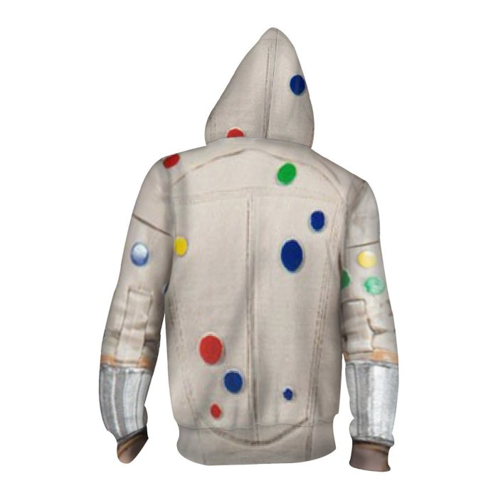 2 Pcs/Set The Suicide Squad Movie Blood Sport Colorful Bot Beige Cosplay Unisex 3D Printed Hoodie Sweatshirt Jacket With Zipper+Pant