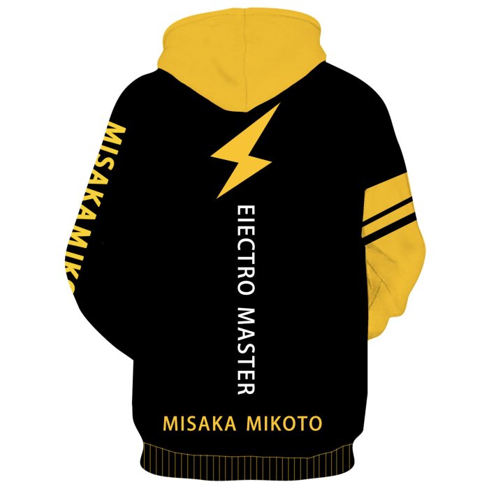 Scientific Railgun Anime Misaka Mikoto Cosplay Unisex 3D Printed Hoodie Sweatshirt Pullover
