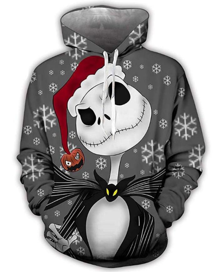 The Nightmare Before Christmas Anime Jack With Christmas Hat 11 Unisex 3D Printed Hoodie Pullover Sweatshirt