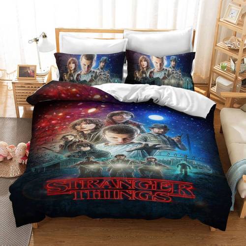 Stranger Things Bedding Set 3 Piece Duvet Covers Comforter Bed Sheets