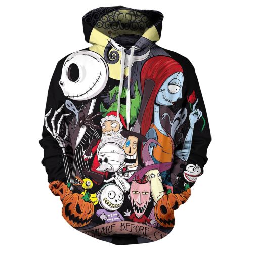 The Nightmare Before Christmas Anime Jack Sally 14 Unisex 3D Printed Hoodie Pullover Sweatshirt