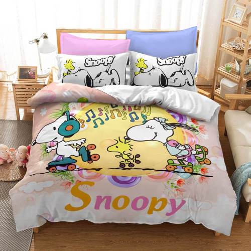 Cartoon Snoopy Cosplay Bedding Set Duvet Covers Comforter Bed Sheets