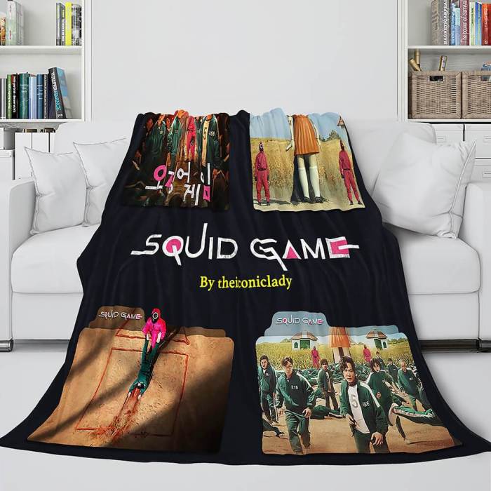 Squid Game Flannel Fleece Throw Blanket Halloween Cosplay Blanket