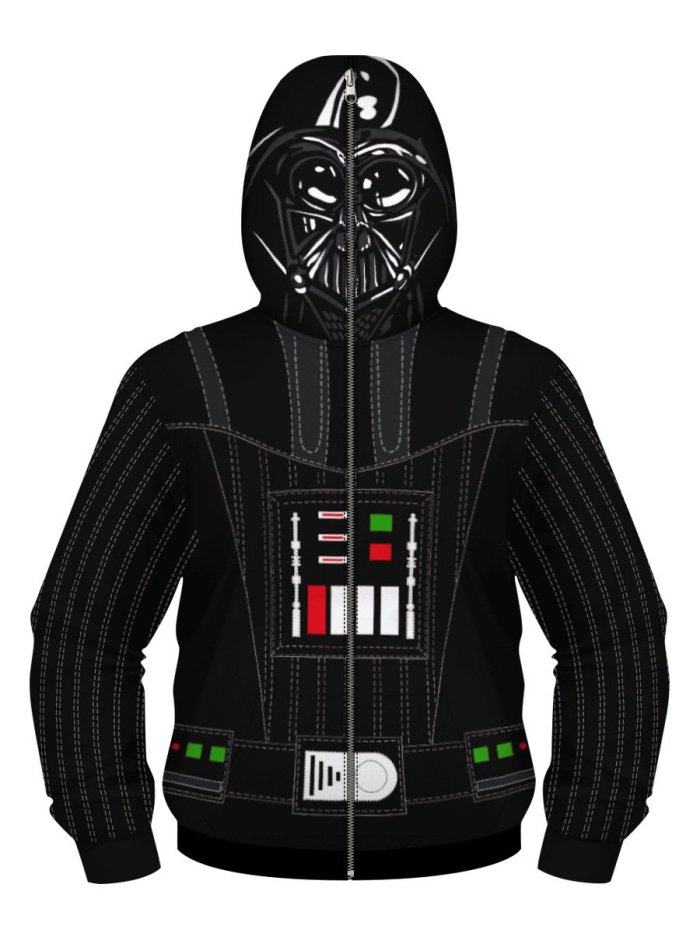 White Star Wars Movie Boys Face Covered Cosplay Kids Sweatshirts Jacket Hoodies With Zipper For Children
