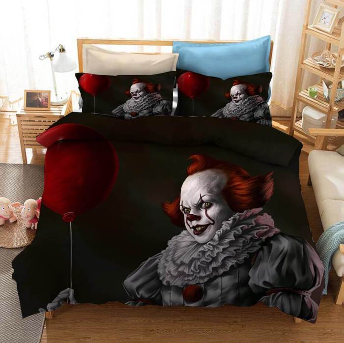 Stephen King'S It Pennywise Cosplay Bedding Set Duvet Cover Bed Sheets