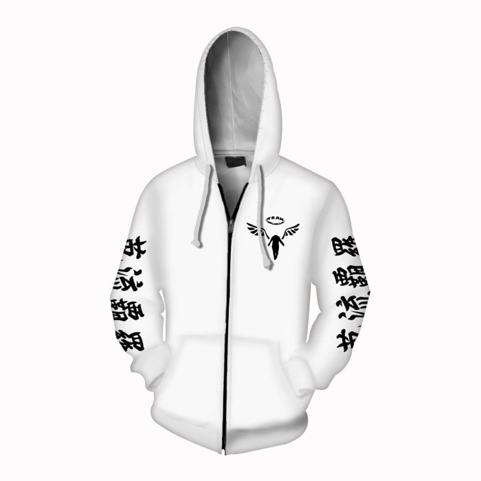 Arrival Tokyo Revengers Anime White 2 Cosplay Unisex 3D Printed Hoodie Sweatshirt Jacket With Zipper