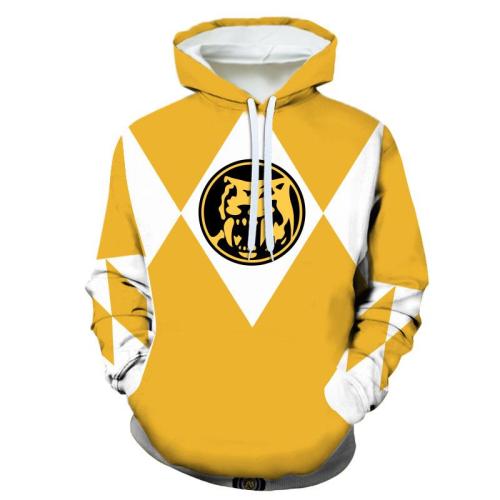 Power Rangers Game Anime Yellow Cosplay Unisex 3D Printed Hoodie Sweatshirt Pullover