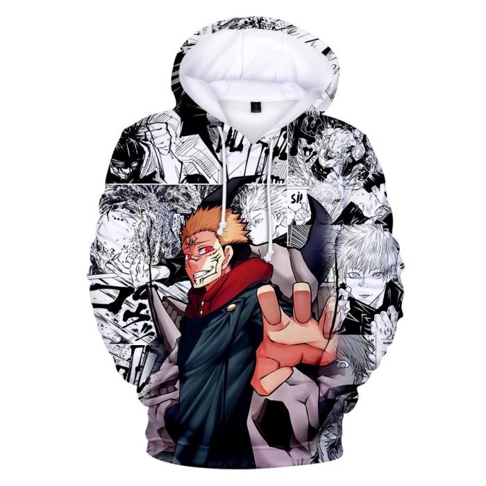Jujutsu Kaisen Anime 3D Print Sweatshirt Hoodie Pullover Coat For Adult