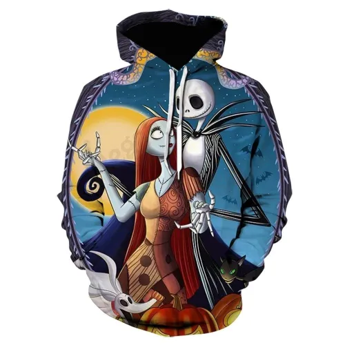 The Nightmare Before Christmas Anime Jack Sally 13 Unisex 3D Printed Hoodie Pullover Sweatshirt