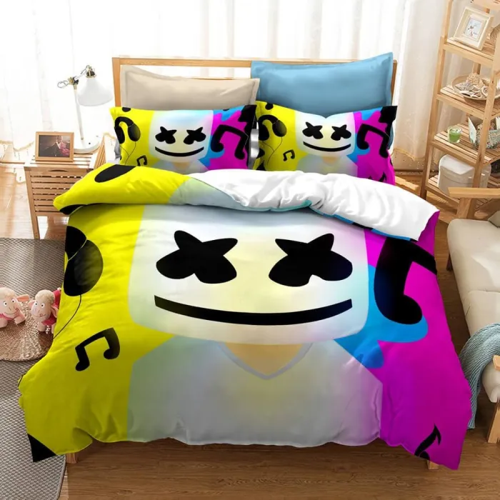 Dj Marshmello Cosplay Bedding Set Duvet Covers Comforter Bed Sheets