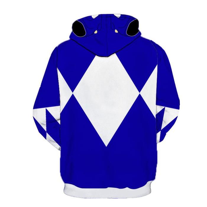 Power Rangers Game Anime Blue Cosplay Unisex 3D Printed Hoodie Sweatshirt Pullover