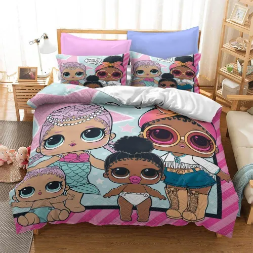 Lol Surprise 3 Piece Bedding Set Duvet Covers Comforter Bed Sheets