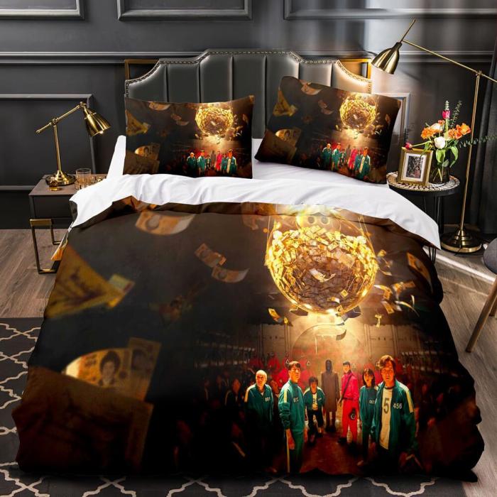 Squid Game Round Six Bedding Set Duvet Covers Comforter Bed Sheets