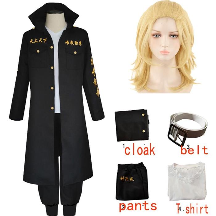 Anime Tokyo Revengers Sano Manjiro Cosplay Costume Unisex Tokyo Manji Gang Mikey Jacket Cloak Pants