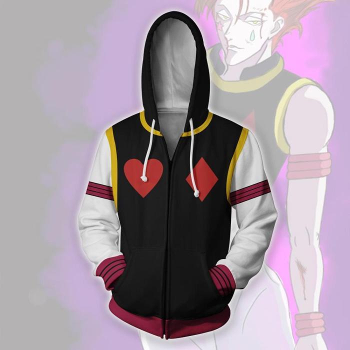 Anime Hunter X Hunter Hisoka Hoodie Jacket Cosplay Killua Zoldyck Gon Freecss Long Sleeve Sweatshirt Hoodies Costume