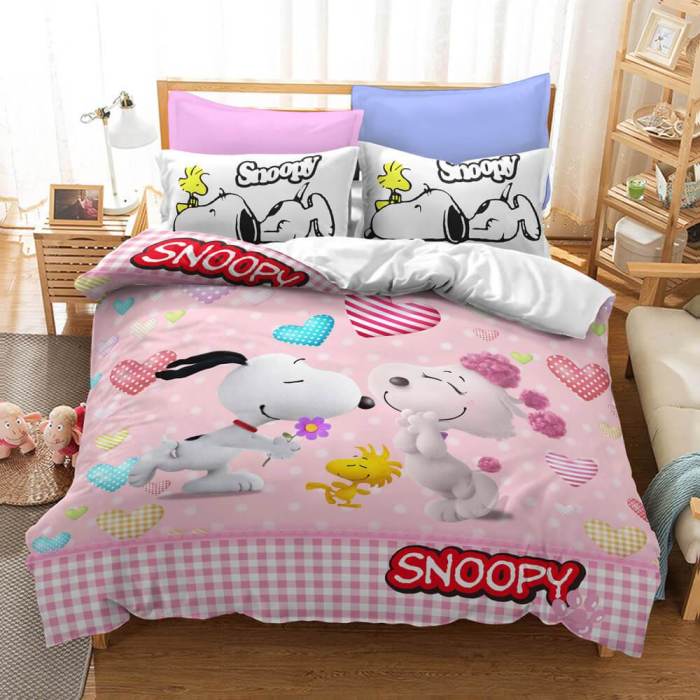 Snoopy Cartoons Cosplay Bedding Sets Duvet Covers Comforter Bed Sheets