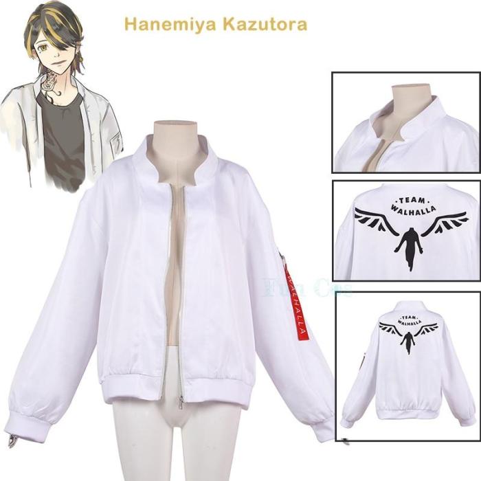 Tokyo Revengers Anime Hanemiya Kazutora Cosplay Costumes White Coat Valhalla Coat Mikey Draken