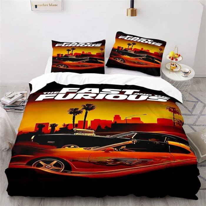 Fast & Furious Cosplay Bedding Set Duvet Covers Comforter Bed Sheets