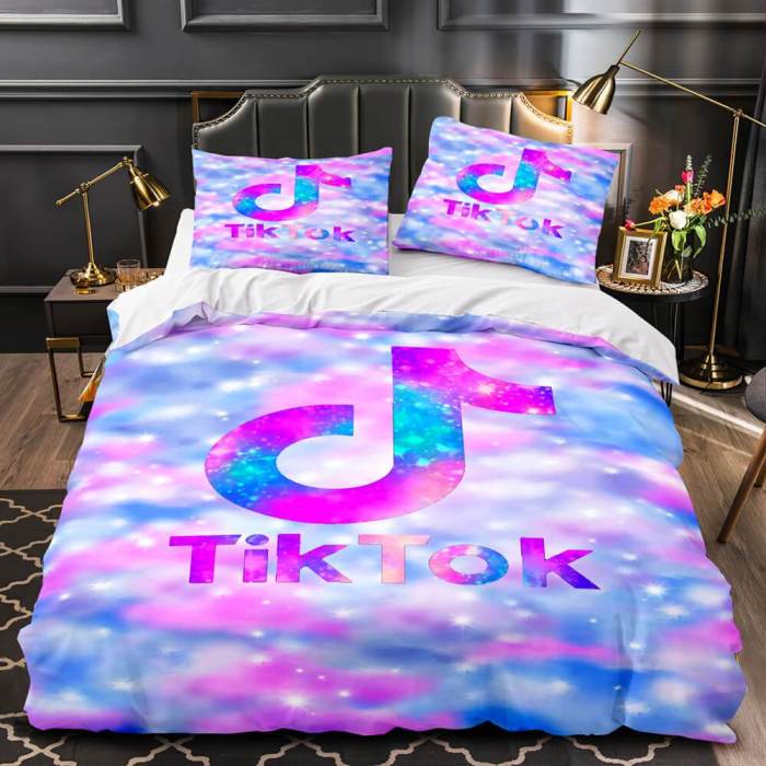 Tiktok Bedding Set Tik Tok Quilt Duvet Covers Comforter Bed Sheets