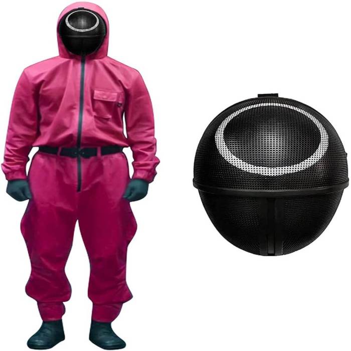 Squid Game Red Jumpsuit With Mask Cosplay Costume Round Six Outfit