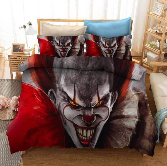 Stephen King'S It Pennywise Cosplay Bedding Set Duvet Cover Bed Sheets