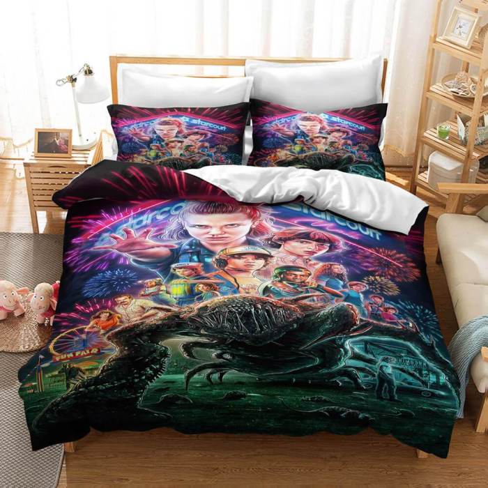 Stranger Things Bedding Set 3 Piece Duvet Covers Comforter Bed Sheets