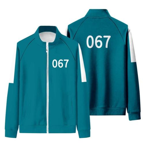 Squid Game Cosplay Costumes Blue Jacket Pants Set Round Six Park Hae Soo 218 Role Play Costume Plus Size Sportswear Sweatshirt
