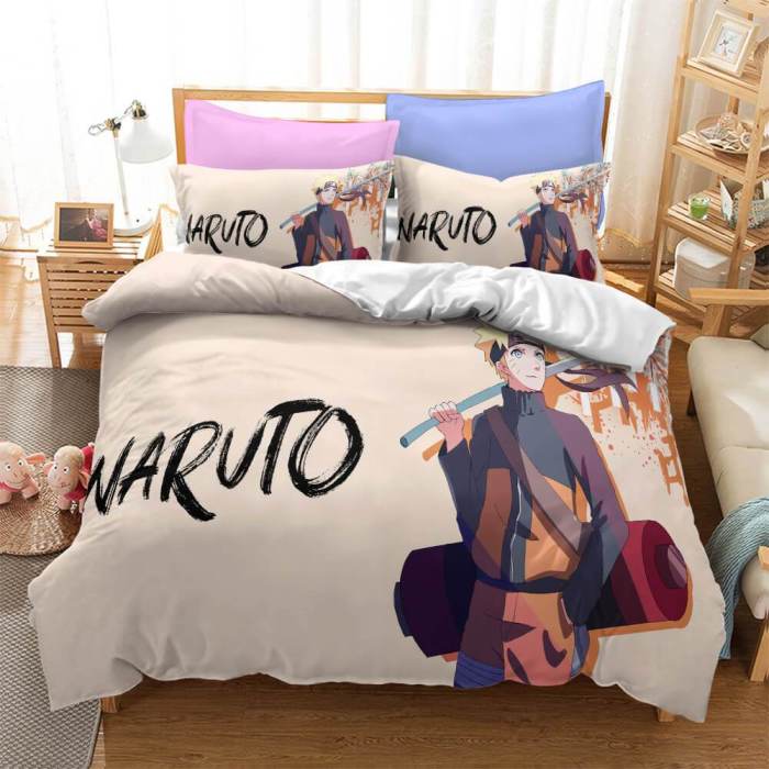 Naruto Ninja 4 Cosplay Bedding Set Duvet Covers Comforter Bed Sheets